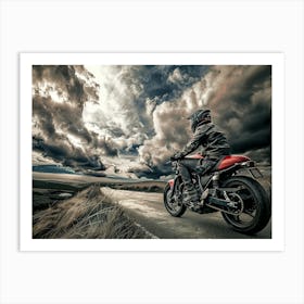 Motorcycle Rider On The Road 11 Art Print