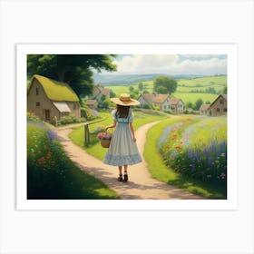 Girl In A Field 1 Art Print