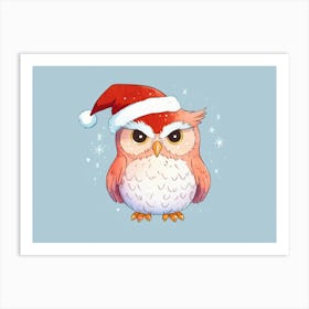 Christmas Owl 4 Art Print