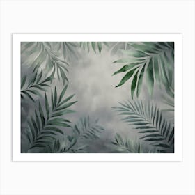 Seamless Watercolor Illustration of Tropical Leaves, Dense Jungle Art Print