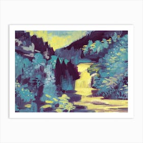 Golden Waterfall Art Print