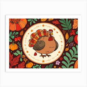 Default A Joyfully Festive Thanksgiving Illustration Featuring 2 (1) Art Print