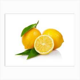 Fruit Lemon White Background Art Print