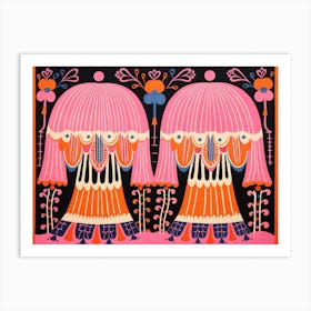 Jellyfish Folk Style Animal Illustration Art Print