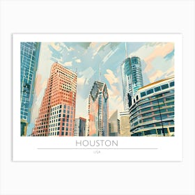 Houston Skyline Art Print