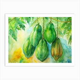 Green Papaya Painting Art Print