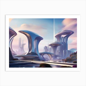 Futuristic City 63 Art Print