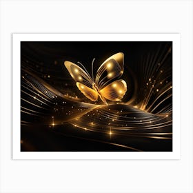 Golden Butterfly 85 Art Print