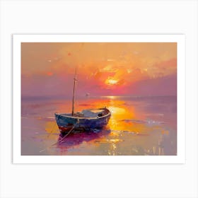 Sunset Boat 1 Art Print