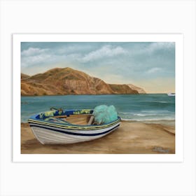 Aground On The Shore Art Print
