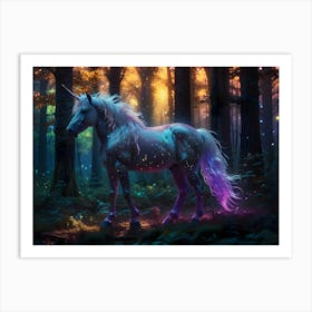 Unicorn In The Forest Art Print