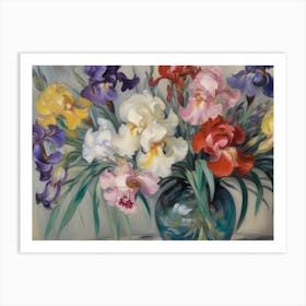 Iris In A Vase Art Print