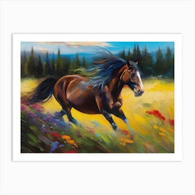 Horse In The Meadow Art Print