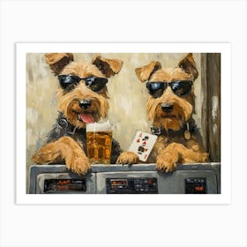 Terriers Cards And Beer 2 Art Print