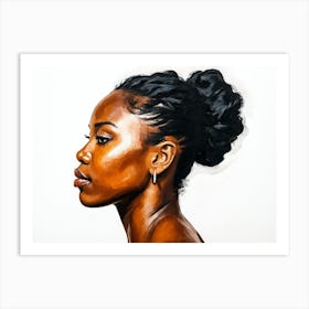 Side Profile Of Beautiful Woman Oil Painting 188 Art Print