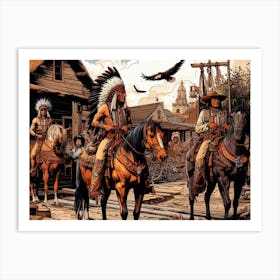 Apaches On Horseback 1 Art Print