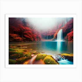 Waterfall In The Forest 4 Art Print