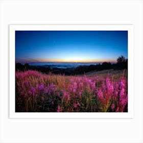 A Bright Sunrise Casting A Luminescent Glow On A Lush Countryside Garden During Summer Awash With P (3) Art Print