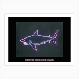 Neon Pink Blue Common Thresher Shark Poster 2 Art Print