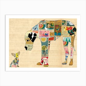 Great Dane & Chihuahua Art Print