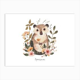 Little Floral Opossum 1 Poster Art Print