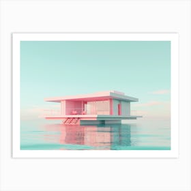 A House Floating On The Water Art Print