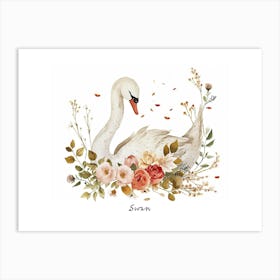 Little Floral Swan 2 Poster Art Print