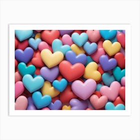 Colorful Hearts 2 Art Print