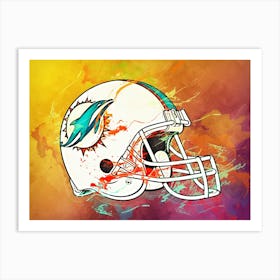 Miami Dolphins Helmet Abstract Art Print