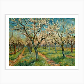 Van Gogh An Orchard With Blossoming Trees In Van Poster