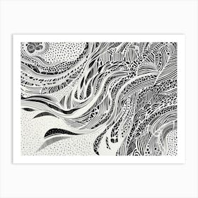 Abstract Ink Drawing Art Print