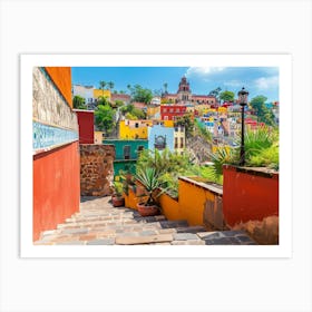 Colorful Mexican Town Art Print