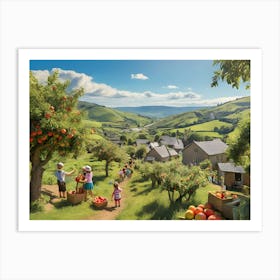 Children In An Apple Orchard paintings art print Art Print