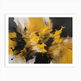 Abstract Painting, Yellow And Black Art Print