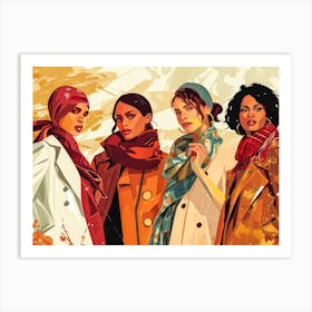 Women In Autumn Art Print