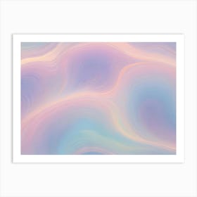 An Abstract Image Of Flowing, Wavy Lines In Pink, Blue, And Orange Colors Creating A Soft And Dreamy Background Art Print