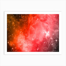 Red Brown Black Galaxy Space Background Art Print