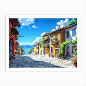 Greek Street Scene Art Print