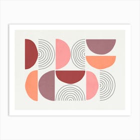 Abstract Art - Red, Pink, And Black 01 Art Print