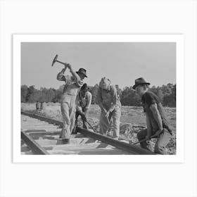 Railroad Gang, Southern Paper Mill Construction Crew, Lufkin, Texas By Russell Lee Art Print
