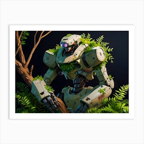 Robot In The Forest 1 Art Print