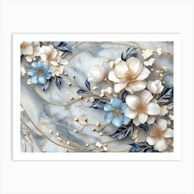 Marble Flowers 2 Art Print