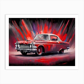 Classic Red Car Art Print