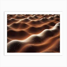 Abstract Desert Landscape With Undulating Sand Dunes, Creating A Mesmerizing Pattern Of Light And Shadow Art Print