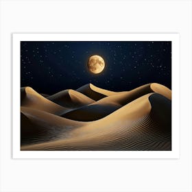 Moon In The Desert Art Print