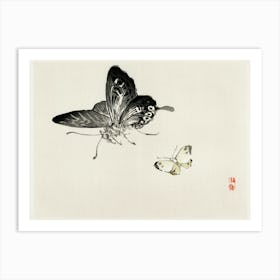 Butterflies, Kōno Bairei Art Print