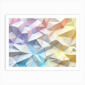 Pastel Abstract Triangles Poly Colors Geometric Art Print