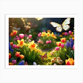 Butterfly In The Garden Art Print