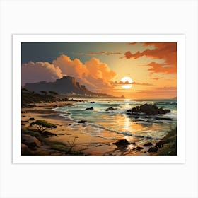Sunset On The Beach 2 Art Print