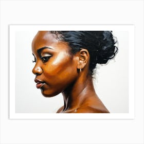 Side Profile Of Beautiful Woman Oil Painting 157 Art Print